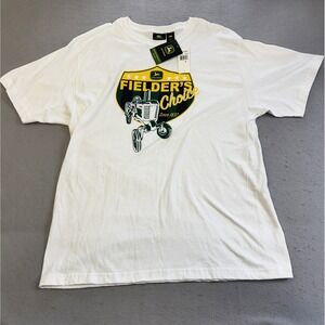 John Deere Graphic T-Shirt Mens XL White NWT Fielders Choice Tractor Shield